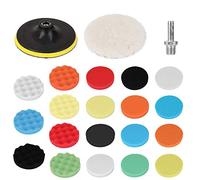 22 unids / set almohadilla de pulido automóviles 150 mm esponja terera cera búpete polaco pulimento pulverizador pulidor remueve rayones ,Rendimiento alto(Type1)