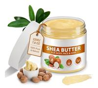 220 g de manteca de karité orgánica, manteca de karité batida pura sin refinar, bálsamo labial, manteca corporal, crema hidratante, loción para todo tipo de piel, rostro y cabello