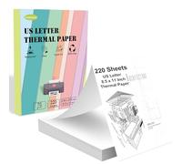 [220 hojas] 8.5 x 11 pulgadas, tamaño carta de EE. UU., papel térmico plegado en abanico de secado rápido, impresión térmica continua, compatible con impresora portátil Gloryang & JADENS