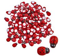220 mariquitas de madera, autoadhesivas, decoración de mariquitas, amuletos de la suerte, pequeñas mariquitas de madera, para manualidades, álbumes de recortes, decoración de fiestas, casa (mariquita)