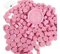 220 Sello Lacre Cera de Sellado Octagonal Perlas de Cera de Sellado Sellos de Cera Blanco Azul Verde Verde Rojo Morado Negro Metálico Sello Cera para Sellar y Decorar Cartas e Invitaciones (rosa 4)