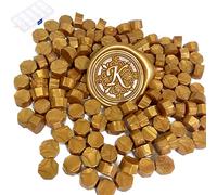 220 Sello Lacre Cera de Sellado Octagonal Perlas de Cera de Sellado Sellos de Cera Metálico Sello Cera para Sellar y Decorar Cartas e Invitaciones (oro metálico 2)