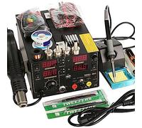 220 V 909D + Estación de soldadura de calor caliente Boquilla de aire DC USB Fuente de alimentación 220 V AC EU Plug