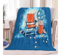 220 x 240 cm Manta de Franela Ultra Suave ElementosFestival Cine Silla Palomitas Manta Multifuncional, Cálida para Todas Las Estaciones Azul Marino, Deal como el Mejor Regalo para Familia y Amigos