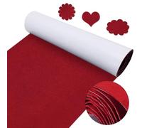 220 x 40 cm, fieltro autoadhesivo en la parte posterior, hojas de fieltro EUBSWA adhesivas para forros de cajas de bricolaje, marcos de fotos, patas de sillas, 1 mm de grosor (rojo)