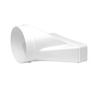 220 x 55 mm / 22 x 5,5 cm Tubo de conexión rectangular para tubo redondo - 125 mm / 12,5 cm - Conexión - Sistema de ventilación de aire - Elemento de ventilación para espacios limitados.