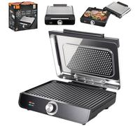 2200w Smokeless Indoor Grill with Non-stick Plate, 2 in 1 Electric Griddle Grill, Portable Multi-function BBQ Pancake Griddle Skillet, Rapid & Even Heating, Adjustable Temperature Control