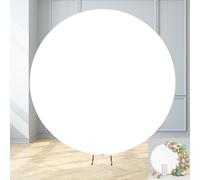 220CM Fondo Redondo Blanco Puro Fondo para Fotografía Telón de Fondo para Fotos Estudio Fotografico Decoración de Fiesta de Cumpleaños Banquete Evento Pastel Mesa Retrato Props Accesorio (No Soporte)