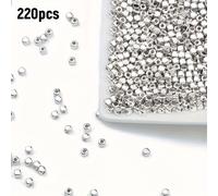 220pcs Cuentas Sueltas Acrílicas Doradas y Plateadas de 4Mm con Forma Cuadrada para Hacer Joyas, Pulseras, Collares y Manualidades Hechas a