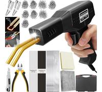 220W 2 en 1 Soldador de Plástico con 800pcs Grapas,20pcs Varillas & 2pcs Herramientas de Suavización,Pistola Grapas para Plastico, Plástico Soldadura Reparando Kit para Reparación Parachoques (negro)