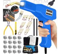 220W Soldador de Plástico, 2 en 1 Soldadura Plástico, Kit de Repara de Parachoques de Coche con 800PCS Grapas, 1 Espátula, Alicate, Cuchillo&2 Varillas Soldadura para Reparación de Parachoques de Auto