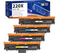 220X Tóner con Chip Compatible para HP 220X W2200X 220A Cartucho de Tóner para Color LaserJet Pro 4202dn 4302fdn MFP 4302dw 4302fdw 4202dw 4202dn 4302fdn, Toner W2200X W2201X W2202X W2203X
