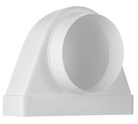 220x55 mm - Ø 125 mm Adaptador de Canal Plano a Tubo Redondo - Codo de 90°, Conector
