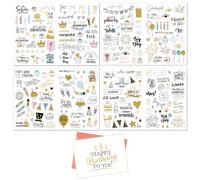 225 diseños pegatinas de cumpleaños, álbum de fotos de feliz cumpleaños, pegatinas para libro de visitas decorativas, bonito regalo para tarjetas, calendarios, libros, álbumes de recortes y libros de