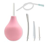 225 ml pera para enema íntimo, kit de enema intestinal, pera para enema pera anal + 1 conducto de silicona + 2 tapones duros de enjuague + 1 tapón blando