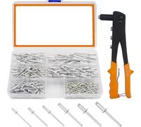 225 Uds Remaches/juego De Remachadoras De Alta Resistencia Kit Surtido De Pistola De Remaches Herramientas Manuales Herramienta De Tuerca De Remache(225PCS With Tool)
