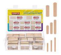 225 Uds. Tapones Ranurados De Madera Dura 6/8/10mm Pasadores Artesanales Varillas Herraje Para Muebles Pin Carpintería Herramienta Gabinete Cajón Estriado Artesanía