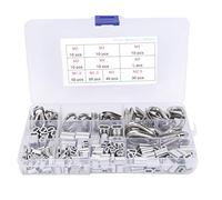 225pcs Wire Rope Thimble Kit | M1.2 M1.5 M2 M2.5 M3 M4 M5 Crimping Loop Sleeves | Aluminum & Stainless Steel for Secure Cable/Rope/Wire Connections