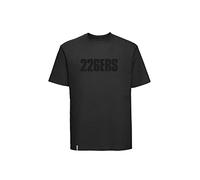 226ERS - Camiseta Manga Corta, Ropa de Hombre y Mujer, de Algodón, Estilo Clásico y Cuello Redondo, Camiseta Casual Básica, con Logo Grande y Etiqueta Corporativa, Camiseta Negra - Talla XL