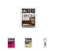 226ERS Kit de Iniciación y Recuperación - 3 Sobres Monodosis Recovery Drink 50g (1x Chocolate, 1x Fresa, 1x Vainilla) y 1x Shaker Mezclador Oficial 800ml Blanco/Negro - Batido Post-Entrenamiento