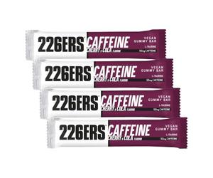 226ERS Vegan Gummy Bars | Barrita Energética Vegana con Cafeína, Gominola en Barrita, Snack Ciclismo y Running, Cherry Cola - 1 barra x 30g (Paquete de 4)