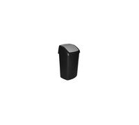 Curver 229390 Cubo de Basura con Tapa basculante de plástico, 40,6 x 66,8 x 34 cm, 50 l, Negro y Gris