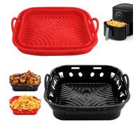 22cm Molde Silicona Freidora de Aire, 2 Moldes Silicona Accesorios Freidora de Aire son compatibles con COSORI 5,5L Cecotec 6L