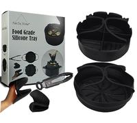 22cm Molde Silicona Freidora de Aire, 2 PCS redondas+2 Guantes+Pinzas cocina. Certificado LFGB.Accesorios airfryer-Silicona para Freidora sin aceite,Compatible Cecotec 6L,Cosori 4,7L 5,5L,Aigostar,etc