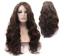 22inch recta larga peluca sintética marrón, pelo señora peluca larga de color marrón las pelucas sintéticas, peluca sintética rizada peluca para las mujeres