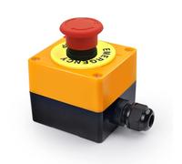 22mm AC 660V 10A 2NC caja roja del interruptor del hongo de emergencia de la estación del interruptor de parada de la caja con la señal de parada de emergencia