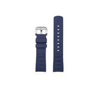 22mm Compatible con Mido Multifort TV M049.526 Cadena de reloj de metal Correa de reloj de goma Correa curvada resistente al agua Correa original de acero inoxidable curvada(Blue-silver pin buckle)