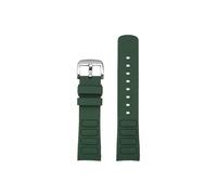 22mm Compatible con Mido Multifort TV M049.526 Cadena de reloj de metal Correa de reloj de goma Correa curvada resistente al agua Correa original de acero inoxidable curvada(Dark green-silver pin buck