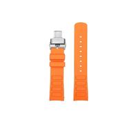 22mm Compatible con Mido Multifort TV M049.526 Cadena de reloj de metal Correa de reloj de goma Correa curvada resistente al agua Correa original de acero inoxidable curvada(Orange-silver Folding)