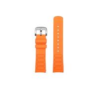22mm Compatible con Mido Multifort TV M049.526 Cadena de reloj de metal Correa de reloj de goma Correa curvada resistente al agua Correa original de acero inoxidable curvada(Orange-silver pin buckle)