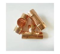 22mm Inner Dia x1.2mm Thickness Copper Equal Tee Socket Weld End Feed Coupler Plumbing Fitting Water Gas Oil