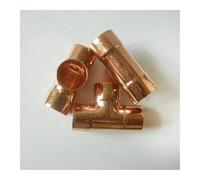 22mm Inner Dia x1mm Thickness Copper Equal Tee Socket Weld End Feed Coupler Plumbing Fitting Water Gas Oil
