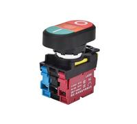 22mm LA36M botón doble reinicio momentáneo interruptor de botón de dos posiciones con LED 12V 24V 220V 10A NO NC interruptor de encendido y apagado(Flat-o,1NO1NC,24v)