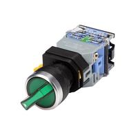 22mm LA38 Illuminated Pushbutton Switch Self-Locking Reset Flat 24 220V Red Green Start Mushroom Knob with Light Self-Locking(Light 2 position-01,12V)