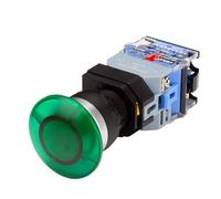 22mm LA38 Illuminated Pushbutton Switch Self-Locking Reset Flat Switch 24 220V Red Green Start Mushroom Knob with Light Self-Locking(with Light (Green)-01,6V) Controls Switches