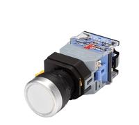 22mm LA38 Illuminated Pushbutton Switch Self-Locking Reset Flat Switch 24 220V Red Green Start Mushroom Knob with Light Self-Locking(with Light (White),6V) Controls Switches