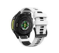 22mm Quick Fit Sports Two-Tone Silicone Watch Band fit for Garmin Forerunner 970 965 955 745 945 935(White Black)