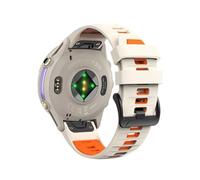 22mm Quick Fit Sports Two-Tone Silicone Watch Band fit for Garmin Forerunner 970 965 955 745 945 935(Starlight Orange)