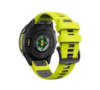 22mm Quick Fit Sports Two-Tone Silicone Watch Band fit for Garmin Forerunner 970 965 955 745 945 935(Green Gray)