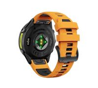22mm Quick Fit Sports Two-Tone Silicone Watch Band fit for Garmin Forerunner 970 965 955 745 945 935(Orange Black)