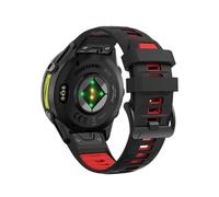 22mm Quick Fit Sports Two-Tone Silicone Watch Band fit for Garmin Forerunner 970 965 955 745 945 935(Black Red)