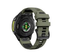 22mm Quick Fit Sports Two-Tone Silicone Watch Band fit for Garmin Forerunner 970 965 955 745 945 935(Army Green Black)