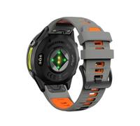 22mm Quick Fit Sports Two-Tone Silicone Watch Band fit for Garmin Forerunner 970 965 955 745 945 935(Dark Gray Orange)