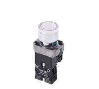 22MM Waterproof Illuminated Push Button Switch momentary with Integral LED NB5 XB5 AW33B1C 22mm Spring Knob Switch(White,220V)