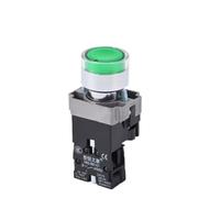 22MM Waterproof Illuminated Push Button Switch momentary with Integral LED NB5 XB5 AW33B1C 22mm Spring Knob Switch(Green,380V)
