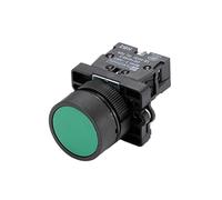 22mm XB2-EA Push Button Switch Start/Stop Black/White Arrow 10A/415V Self-Reset/Momentary Symbol Button Switch(Green) Controls Switches